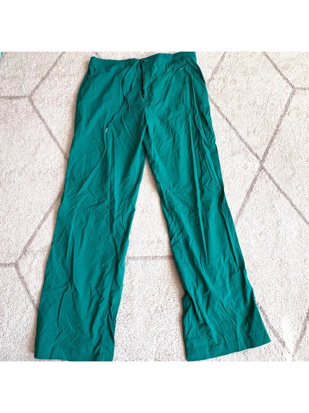 Danskin Y2Kn Teal Yoga Pants Drawstring Stretch Straight Leg Athleisure Sz L
